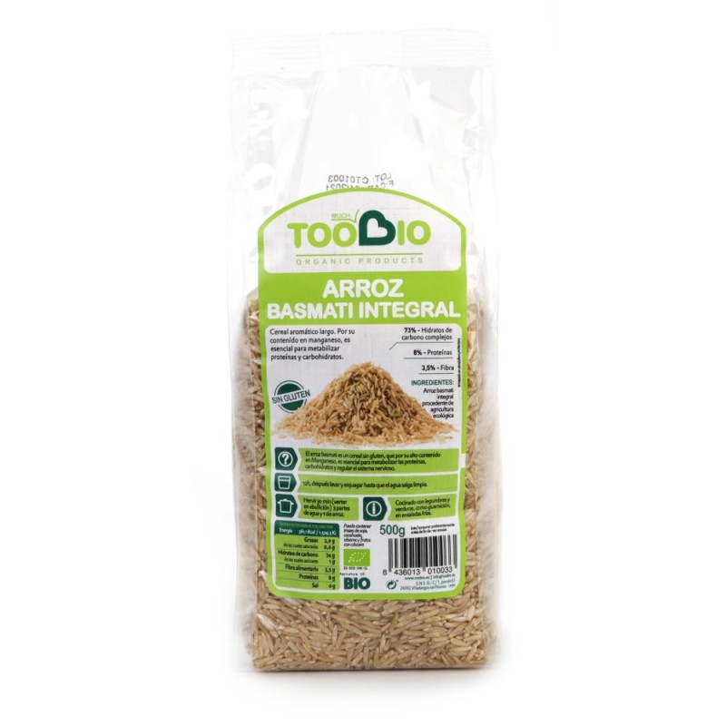 ARROZ BASMATI INTEGRAL 500GR (TooBio)