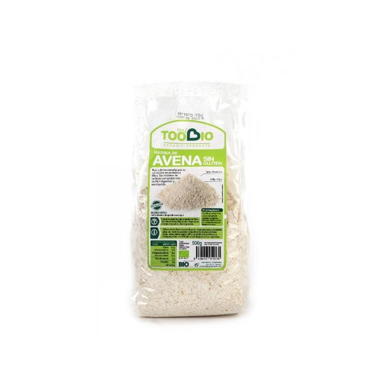 HARINA AVENA SIN GLUTEN Bio 500gr (TooBio)