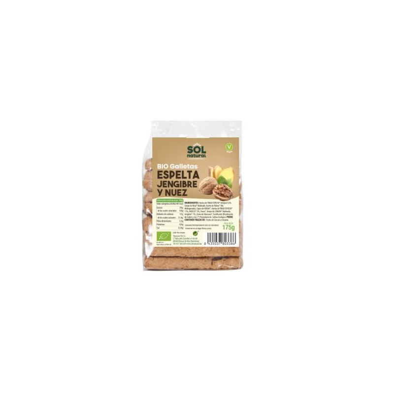 GALLETAS JENGIBRE NUECES  175GR (Sol Natural)